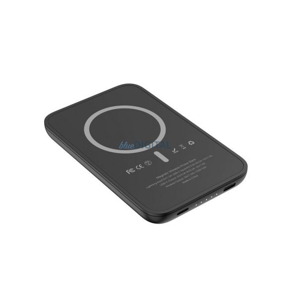 Power Bank VEGER MagOn cu suport pentru încărcare wireless MagSafe 15W- 5 000mAh PD20W negru (V0553P)