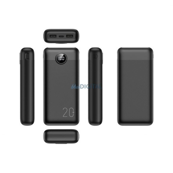 Power Bank VEGER L20S - 20 000mAh LCD Quick Charge PD20W negru (VP2039PD)