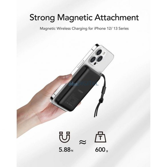 Veger MagOn MagSafe powerbank 10000mAh 2A 20W PD QC3.0 - negru