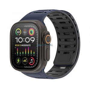 Dux Ducis CS Magnetic Silicone înlocuire curea Apple Watch 42 / 44 / 45 / 49 mm - albastru-negru