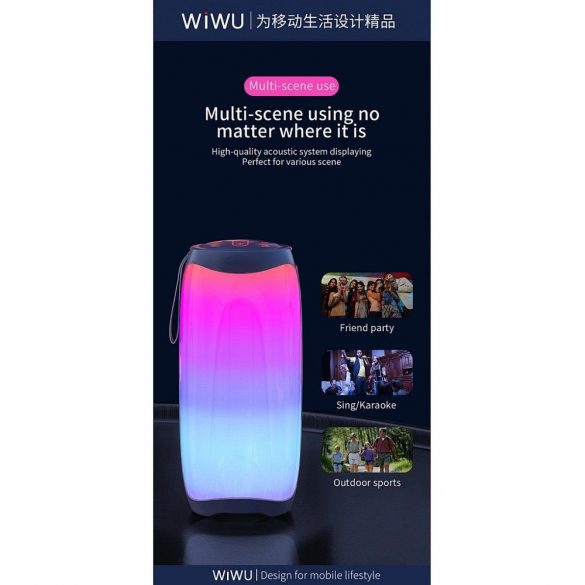 WiWU - Difuzor Bluetooth fără fir Thunder P40 Lumină LED