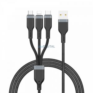 WiWU - Cablu de date Seria Platinum Wi-C019 USB A la USB C 3A 1,2m - negru