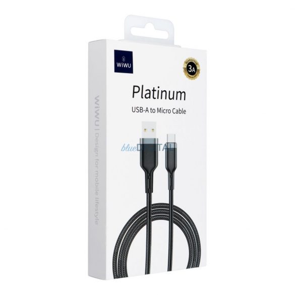 WiWU - Cablu de date Seria Platinum Wi-C019 USB A la Micro USB 3A 1,2m - negru