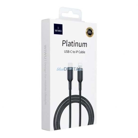 WiWU - Cablu de date Seria Platinum Wi-C013 USB C la Lightning 30W 1,2m - negru