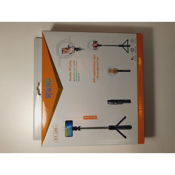 Selfie Stick LED suport inel + telecomandă alb sstr-18