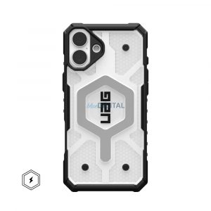 (UAG) Urban Armor Gear Pathfinder Clear MagSafe Carcasă compatibilă pentru iPhone 16 Plus - negru transparent