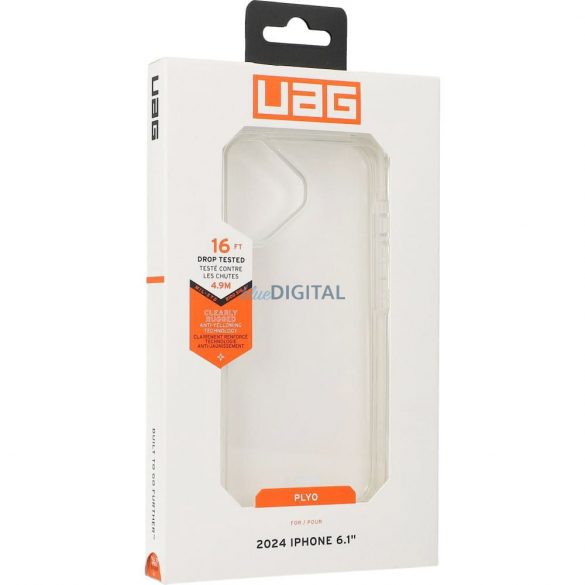 (UAG) Carcasă Urban Armor Gear Plyo pentru iPhone 16 - transparentă