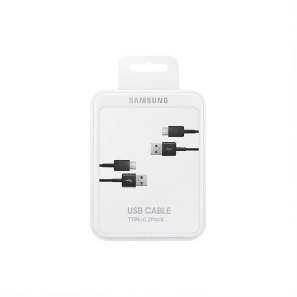 Cablu de date original - SAMSUNG EP-DG930MBEGWW USB tip C 1,5m 2buc blister negru