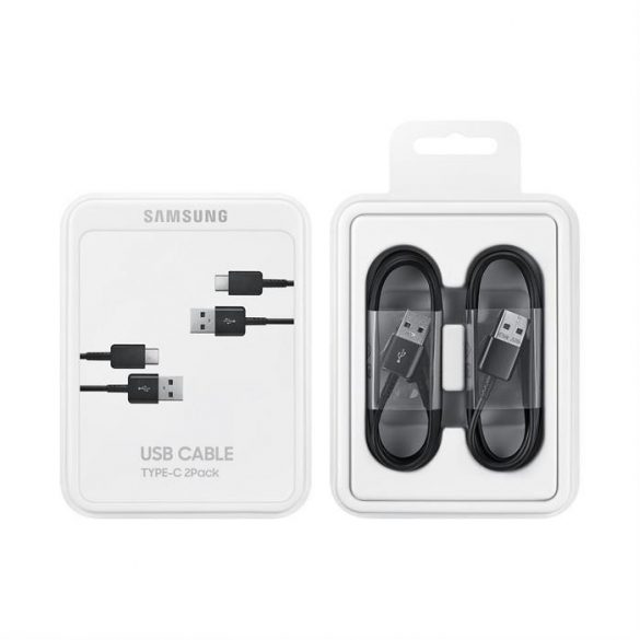 Cablu de date original - SAMSUNG EP-DG930MBEGWW USB tip C 1,5m 2buc blister negru