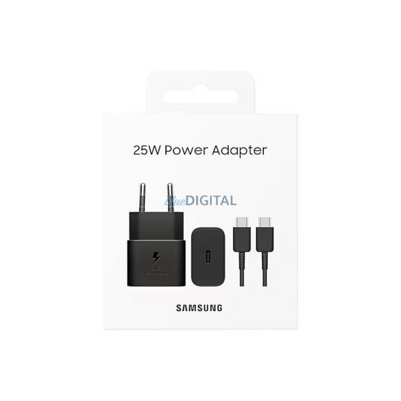 Încărcător de perete original Samsung GaN încărcător super rapid EP-T2510XBEGEU USB Typ C 3A 25W blister negru