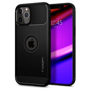 Husa SPIGEN Rugged Armor pentru IPHONE 12 / 12 PRO negru mat