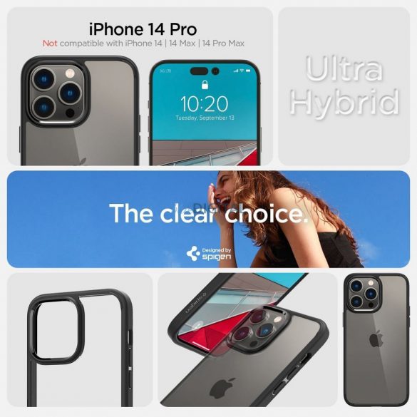 Husa SPIGEN Ultra Hybrid pentru IPHONE 14 PRO negru mat