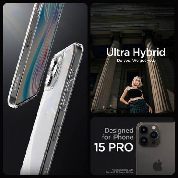 SPIGEN Ultra Hybrid pentru IPHONE 15 PROfrost clear