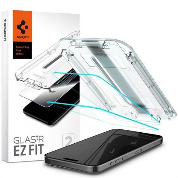 SPIGEN Glas.TR ”EZ FIT” pachet de 2 pentru IPHONE 15 PRO MAX transparent