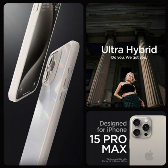 Husa SPIGEN Ultra Hybrid pentru IPHONE 15 PRO MAX titan natural