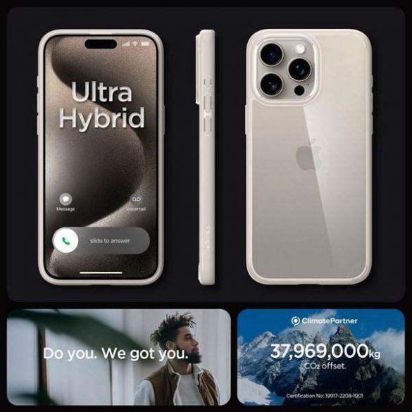 Husa SPIGEN Ultra Hybrid pentru IPHONE 15 PRO MAX titan natural