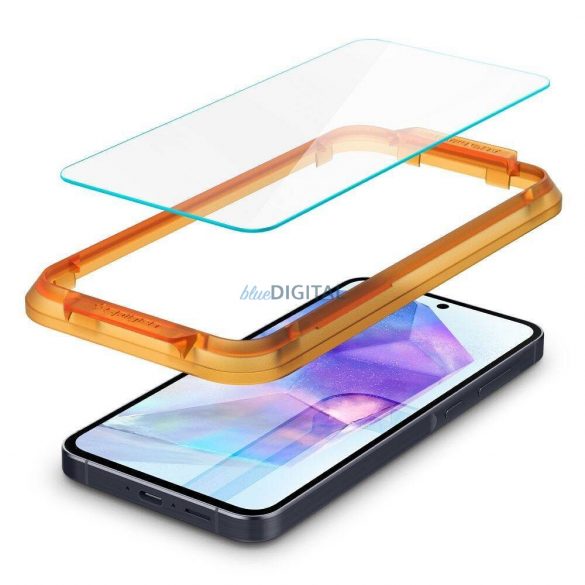 Sticlă temperată Spigen ALM GLAS.TR cu cadru de montare pentru Samsung Galaxy A55 5G - 2 buc