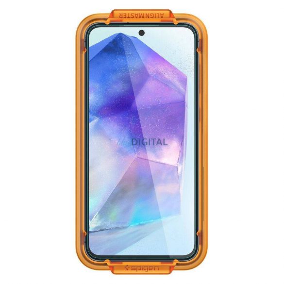 Sticlă temperată Spigen ALM GLAS.TR cu cadru de montare pentru Samsung Galaxy A55 5G - 2 buc