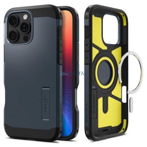 Carcasă compatibilă Spigen Tough Armor Mag MagSafe pentru iPhone 16 Pro Max - gri metalic