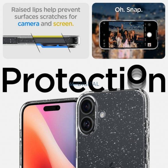 Carcasă Spigen Liquid Crystal pentru iPhone 16 Plus - transparentă lucioasă