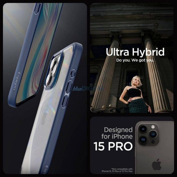 Carcasă Spigen Ultra Hybrid pentru iPhone 16 Pro - Albastru marin