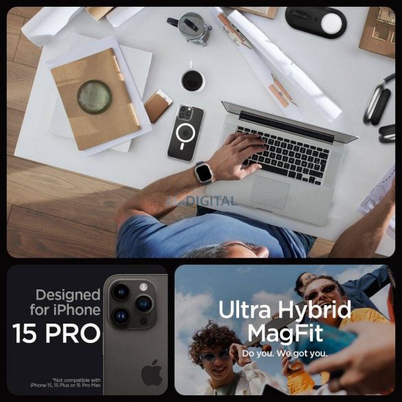 Geantă compatibilă Spigen Ultra Hybrid Mag MagSafe pentru iPhone 16 Pro - transparentă