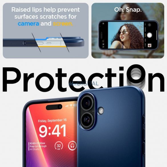 Carcasă Spigen Thin Fit Mag MagSafe compatibilă pentru iPhone 16 - Navy Blue