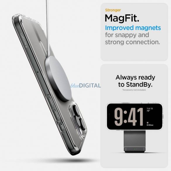 Geantă compatibilă Spigen Ultra Hybrid "T" Mag MagSafe pentru iPhone 16 Pro - transparentă