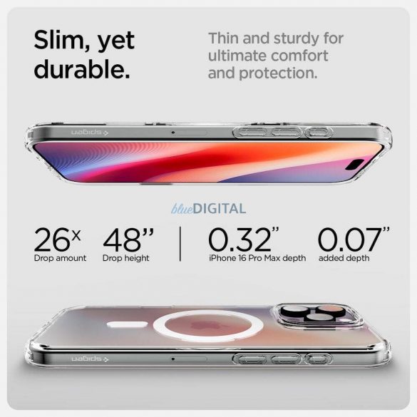 Geantă compatibilă Spigen Ultra Hybrid "T" Mag MagSafe pentru iPhone 16 Pro - transparentă