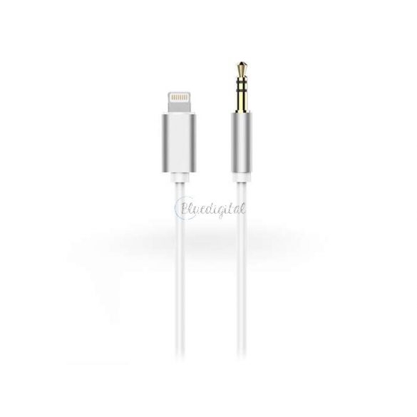 Lightning - cablu audio cu mufă de 3,5 mm cu cablu de 1 m - alb/argintiu