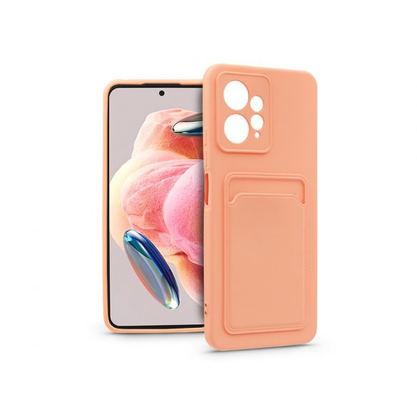 Xiaomi Redmi Note 12 4G silicon Husă spate cu suport pentru card - Card Husă - roz