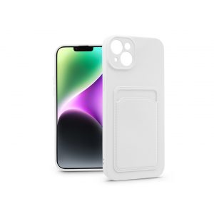 Husa din silicon Apple iPhone 14 Plus cu suport pentru card - Husa pentru card - alba