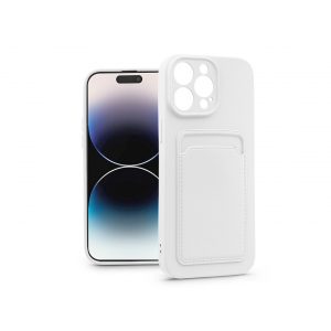 Husa din silicon Apple iPhone 14 Pro cu suport pentru card - Husa pentru card - alba