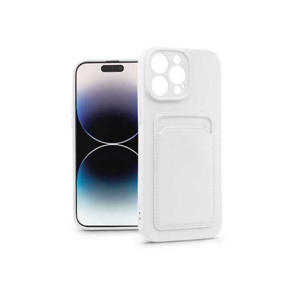 Husa din silicon Apple iPhone 14 Pro cu suport pentru card - Husa pentru card - alba