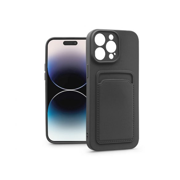 Husa din silicon Apple iPhone 14 Pro cu suport pentru card - Husa pentru card - neagra