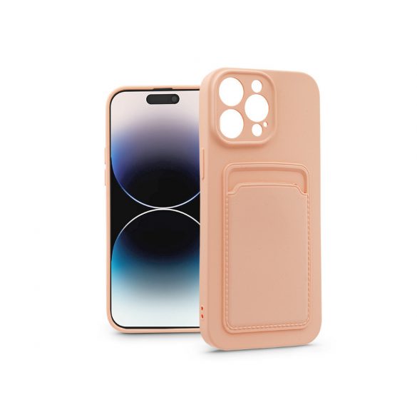 Husa din silicon Apple iPhone 14 Pro cu suport pentru card - Husa pentru card - roz