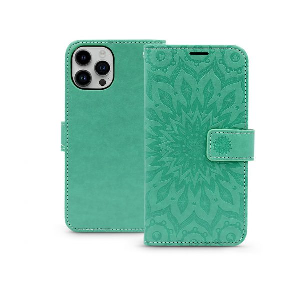 Husă din piele Mezzo Husă tip carte Flip - Apple iPhone 15 - verde migdale