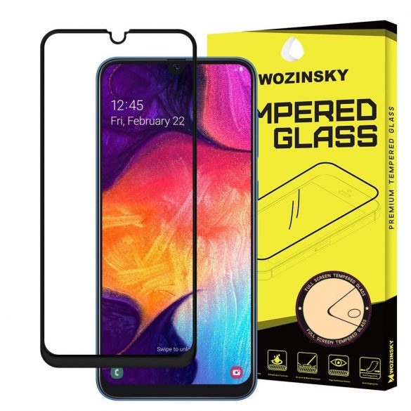 Samsung Galaxy A50 (A30 A30s A50s M30) Folie securizată rezistentă la zgârieturi FULL SIDEWALL negru Folie securizată ecran de afișare a ecranului de protecție a ecranului de afișare a ecranului de protecție a ecranului SM-A505F