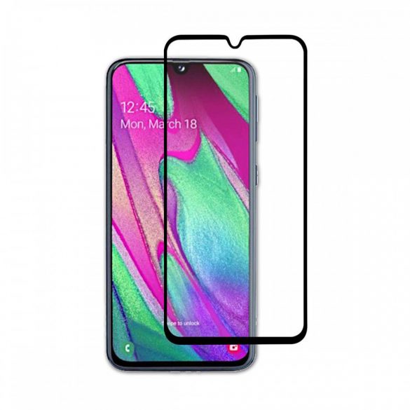 Samsung Galaxy A40 Rezistent la zgârieturi Folie securizată FULL SURFACE NEGRU Folie securizată Afișaj Folie protecție de ecran Folie protecție ecran Afișaj Folie călită SM-A405F