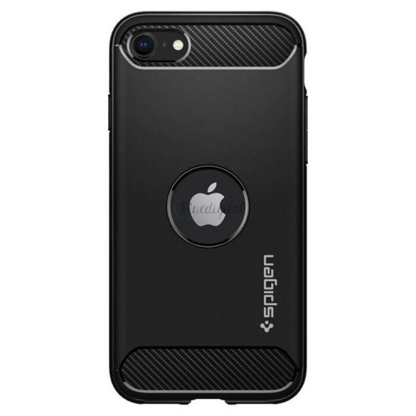 Husa din spate rezistenta la socuri Apple iPhone SE 2020/SE 2022 - Spigen Rugged Armor - neagra