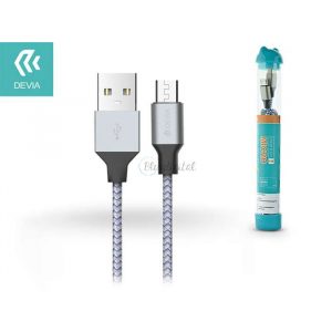 Devia USB - cablu de date și încărcare micro USB cu cablu de 1 m - Devia Tube pentru Android USB 2.4A - argintiu/albastru