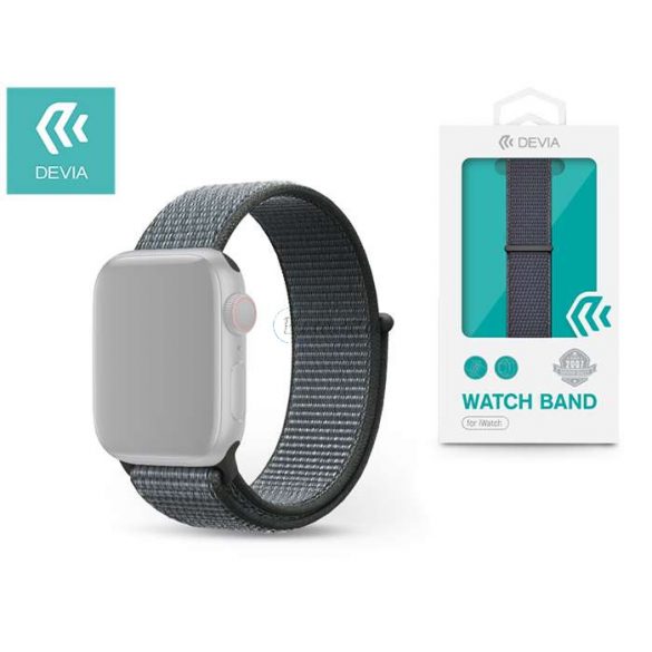 Curea sport din material Apple Watch - Banda Devia Deluxe Series Sport3 - 38/40/41 mm - gri furtuna