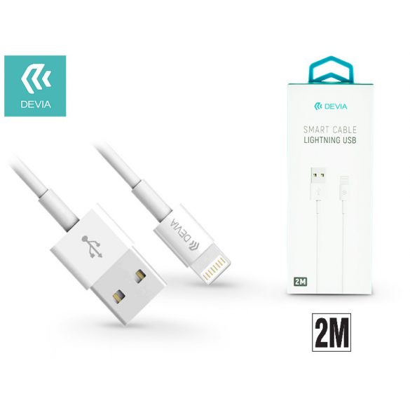 Devia USB - Lightning cablu de încărcare și date cu cablu de 2 m - Devia Smart Cable Lightning - alb