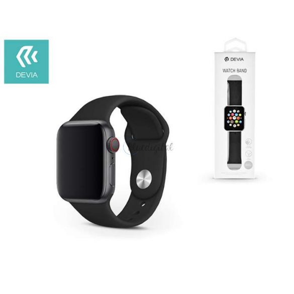 Bandă sport perforată Apple Watch - Bandă sport Devia Deluxe Series - 38/40/41 mm - negru