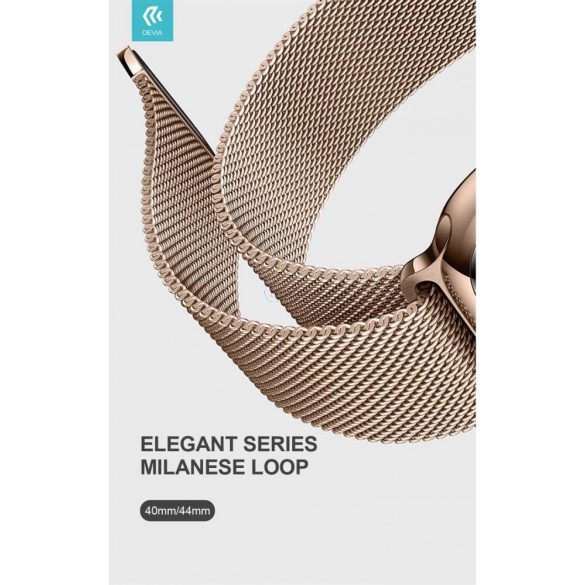 Curea metalică Apple Watch - Devia Elegant Series Milanese Loop - 38/40/41 mm - argintiu