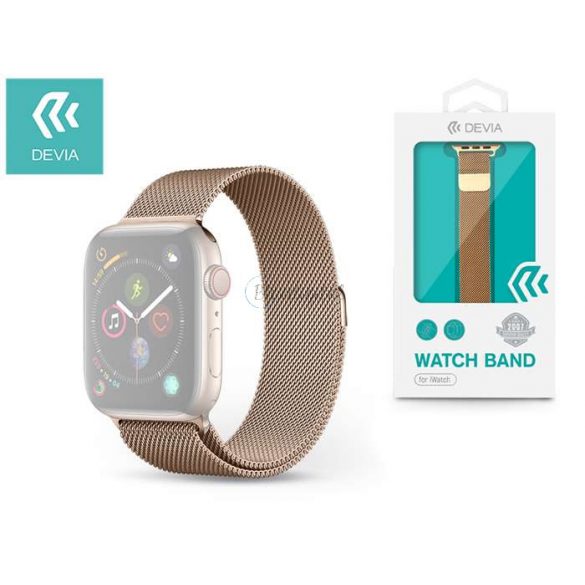 Curea metalică Apple Watch - Devia Elegant Series Milanese Loop - 38/40/41 mm - auriu