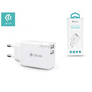 Adaptor pentru încărcător Devia 2xUSB - 5V/2,4A - Încărcător USB Devia Smart Series 2 - alb