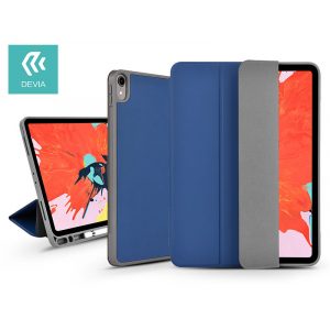 Husă pentru tabletă Apple iPad 10.2 (2019/2020/2021) (Smart Case) cu funcție de pornire/oprire, suport Apple Pencil, încărcător magnetic - Husă Devia din piele cu fantă pentru creion - albastru închis