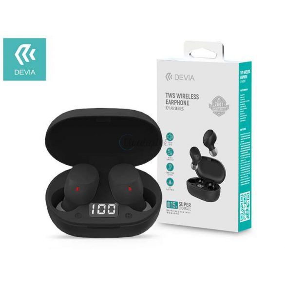 Devia TWS Bluetooth Stereo Headset v5.0 + Charging Husă - Devia Joy A6 Series True Wireless Earphones with Charging Husă - Negru