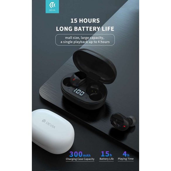 Devia TWS Bluetooth Stereo Headset v5.0 + Charging Husă - Devia Joy A6 Series True Wireless Earphones with Charging Husă - Negru